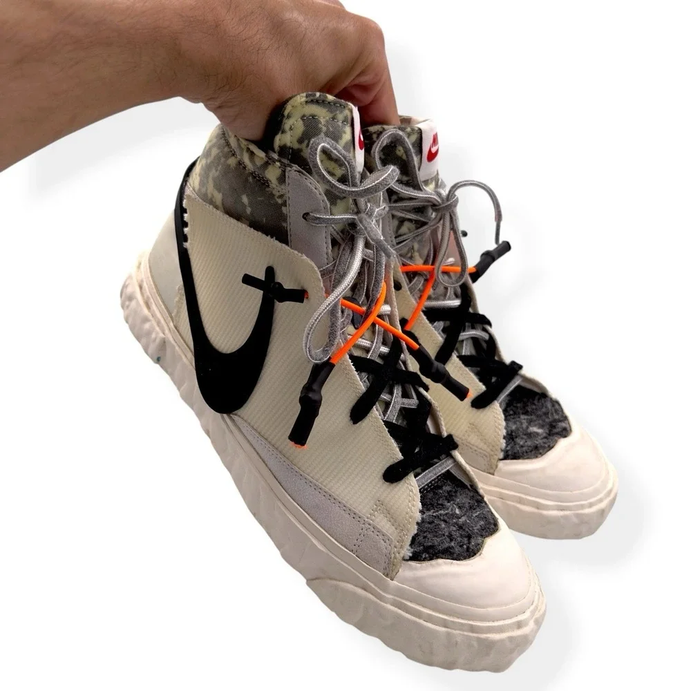 Nike Blazer Mid READYMADE White Camo Mid Top Sneakers CZ3589-100 Men's Size 10